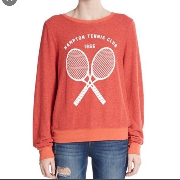 Wildfox Tops - Wildfox Red Tennis Club Sweatshirt Small